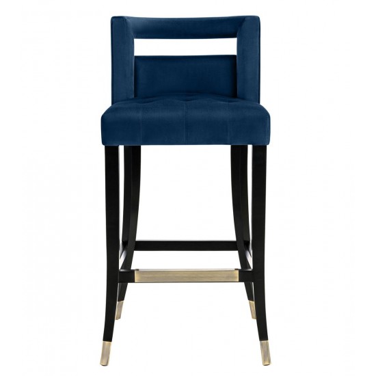 TOV Furniture Hart Navy Velvet Bar Stool