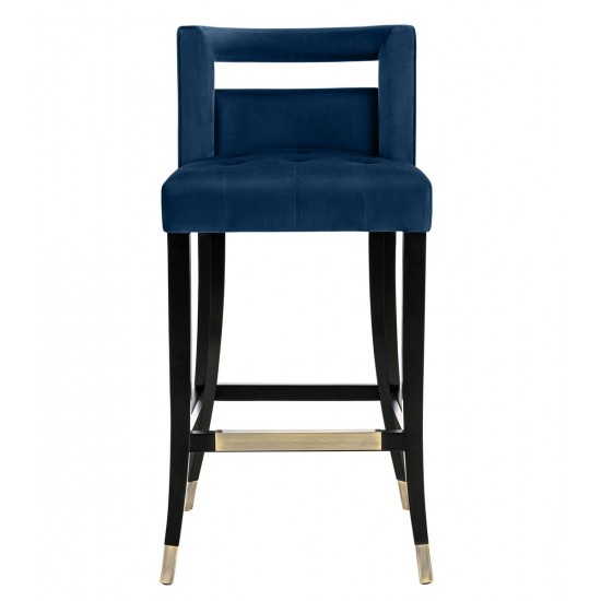 TOV Furniture Hart Navy Velvet Counter Stool