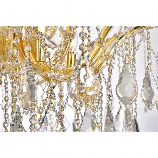 Elegant Lighting Maria Theresa 8 Light Gold Flush Mount Clear Spectra Swarovski Crystal