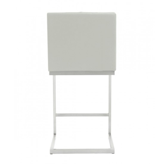 TOV Furniture Helsinki Light Grey Steel Counter Stool - Set of 2