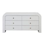 TOV Furniture Hump 6 Drawer White Dresser