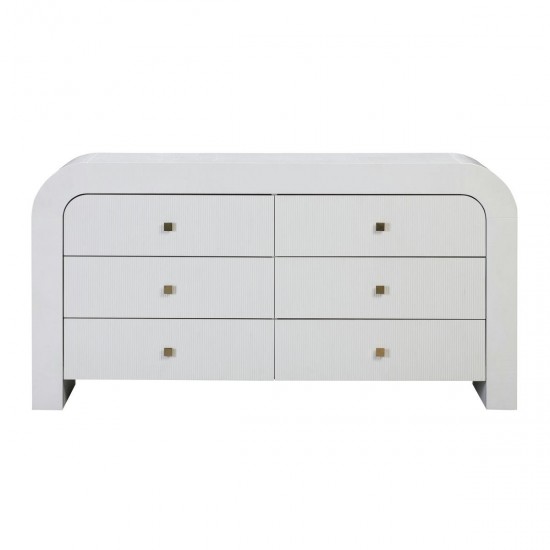 TOV Furniture Hump 6 Drawer White Dresser