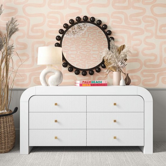 TOV Furniture Hump 6 Drawer White Dresser