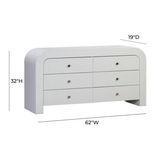 TOV Furniture Hump 6 Drawer White Dresser