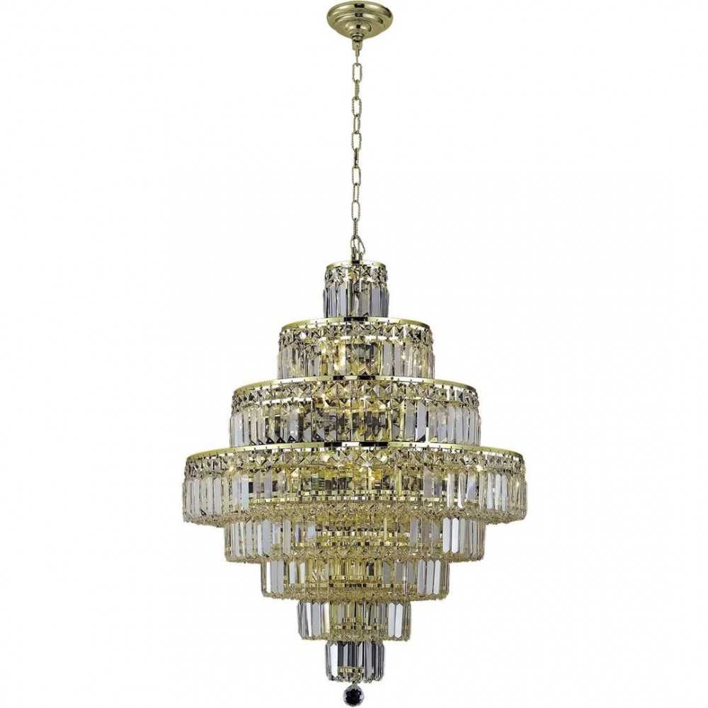 Elegant Lighting Maxime 18 Light Gold Chandelier Clear Swarovski Elements Crystal