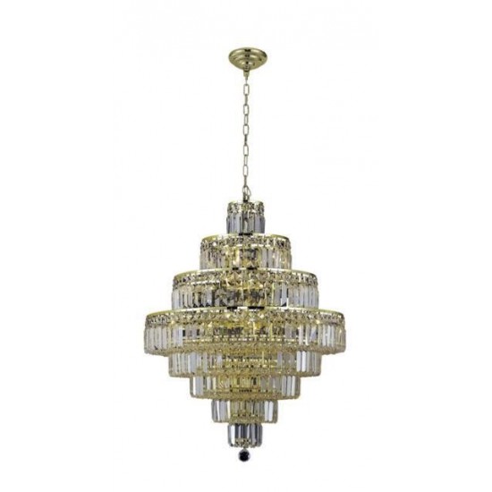 Elegant Lighting Maxime 18 Light Gold Chandelier Clear Swarovski Elements Crystal