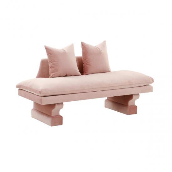 TOV Furniture Hyde Salmon Pink Velvet Pedestal Sofa