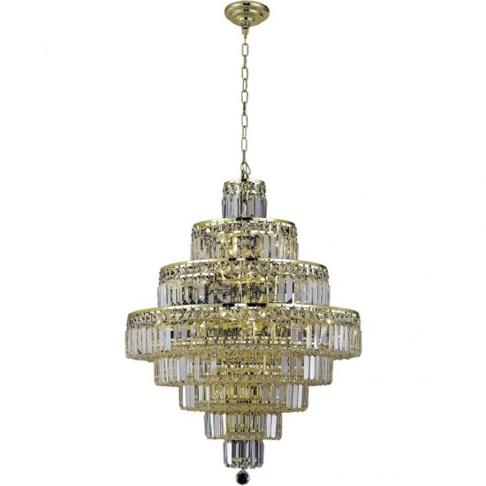 Elegant Lighting Maxime 18 Light Gold Chandelier Clear Swarovski Elements Crystal