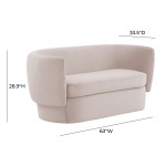 TOV Furniture Isabella Blush Velvet Loveseat