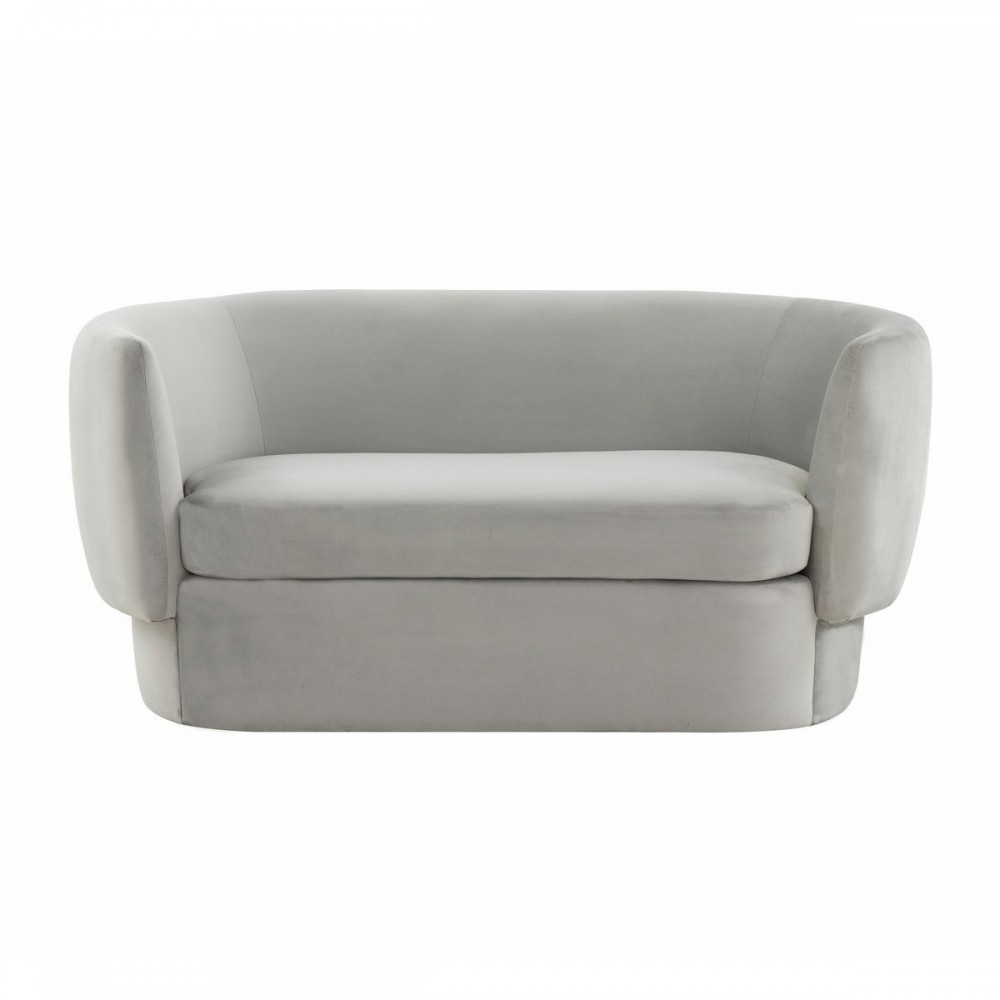 TOV Furniture Isabella Light Grey Velvet Loveseat