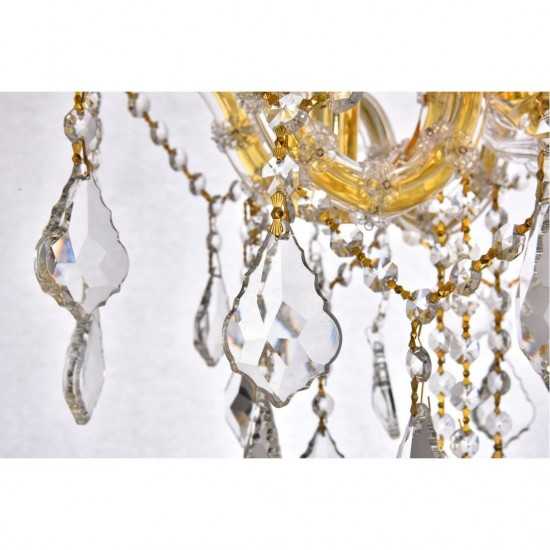 Elegant Lighting Maria Theresa 4 Light Gold Flush Mount Clear Swarovski Elements Crystal