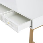 TOV Furniture Janie White Lacquer Desk