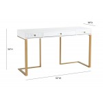 TOV Furniture Janie White Lacquer Desk