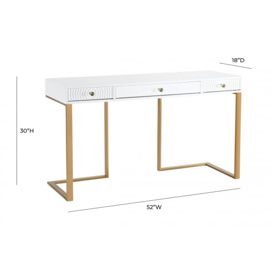 TOV Furniture Janie White Lacquer Desk