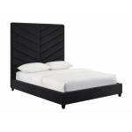 TOV Furniture Javan Black Velvet Bed in King