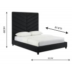 TOV Furniture Javan Black Velvet Bed in King
