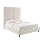 TOV Furniture Javan Cream Velvet Bed in King