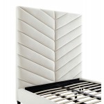 TOV Furniture Javan Cream Velvet Bed in Queen