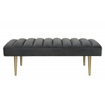 TOV Furniture Jax Grey Velvet Bench