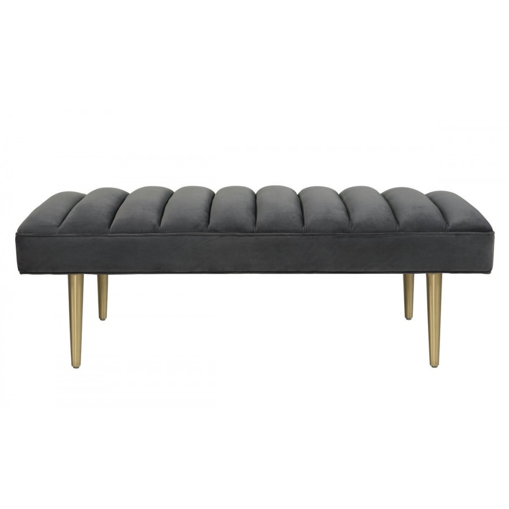 TOV Furniture Jax Grey Velvet Bench