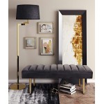 TOV Furniture Jax Grey Velvet Bench