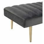 TOV Furniture Jax Grey Velvet Bench