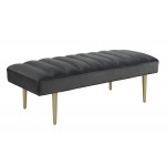 TOV Furniture Jax Grey Velvet Bench