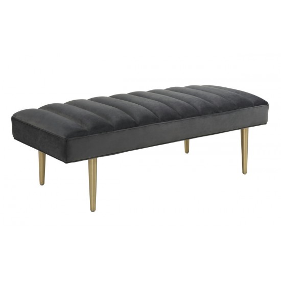 TOV Furniture Jax Grey Velvet Bench