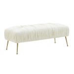 TOV Furniture Jessica Cream Velvet Bench