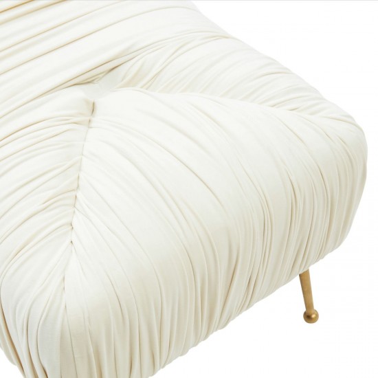 TOV Furniture Jessica Cream Velvet Bench