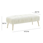 TOV Furniture Jessica Cream Velvet Bench