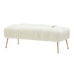 TOV Furniture Jessica Cream Velvet Bench