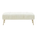 TOV Furniture Jessica Cream Velvet Bench