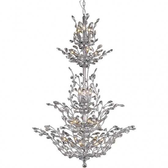 Elegant Lighting Orchid 25 Light Chrome Chandelier Clear Swarovski Elements Crystal