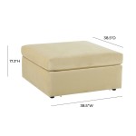 TOV Furniture Jessie Champagne Velvet Modular Ottoman