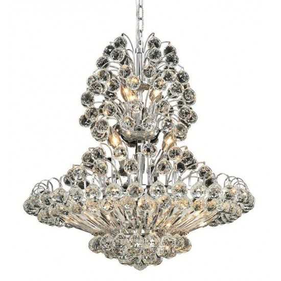 Elegant Lighting Sirius 14 Light Chrome Chandelier Clear Elegant Cut Crystal