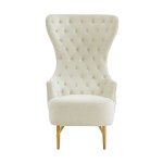 TOV Furniture Jezebel Cream Velvet Wingback Chair