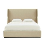 TOV Furniture Jibriyah Beige Tweed Bed in King