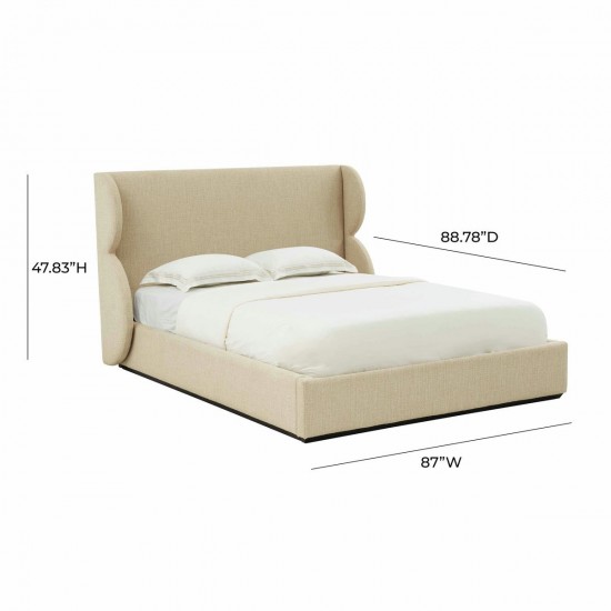 TOV Furniture Jibriyah Beige Tweed Bed in King