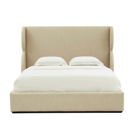 TOV Furniture Jibriyah Beige Tweed Bed in Queen