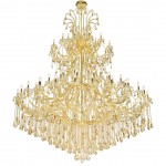 Elegant Lighting 84 Light Gold Chandelier With Golden Shadow Tear Drop Crystals Golden Shadow (Champagne) Royal Cut Crystal