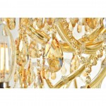 Elegant Lighting 84 Light Gold Chandelier With Golden Shadow Tear Drop Crystals Golden Shadow (Champagne) Royal Cut Crystal