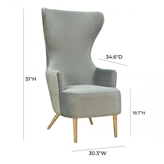 TOV Furniture Julia Grey Wingback Chair