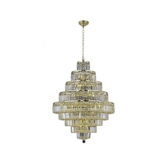 Elegant Lighting Maxime 20 Light Gold Chandelier Clear Royal Cut Crystal