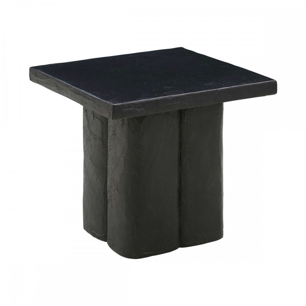 TOV Furniture Kayla Black Concrete Side Table