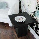 TOV Furniture Kayla Black Concrete Side Table