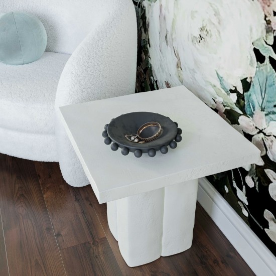 TOV Furniture Kayla White Concrete Side Table