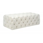 TOV Furniture Kaylee Cream Velvet Ottoman