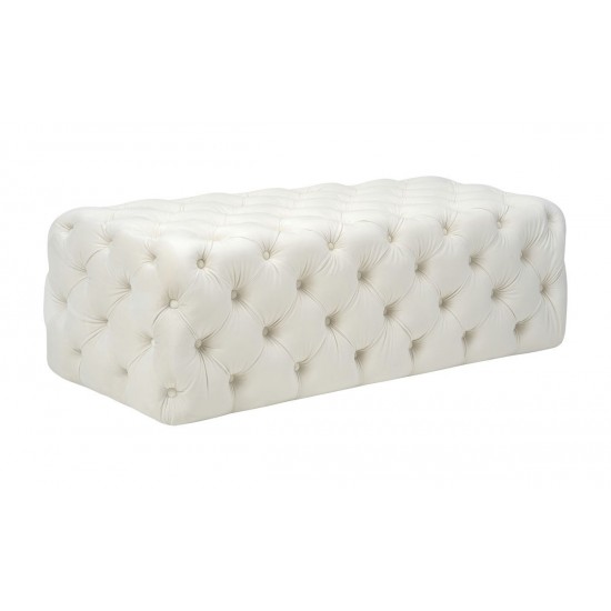 TOV Furniture Kaylee Cream Velvet Ottoman