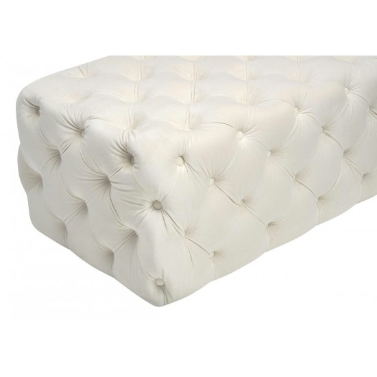 TOV Furniture Kaylee Cream Velvet Ottoman